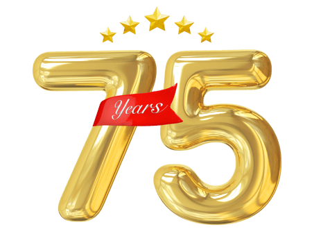 75 Years Anniversary Golden png