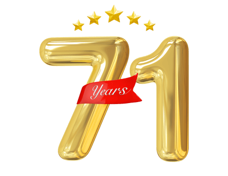 71 Years Anniversary Golden png