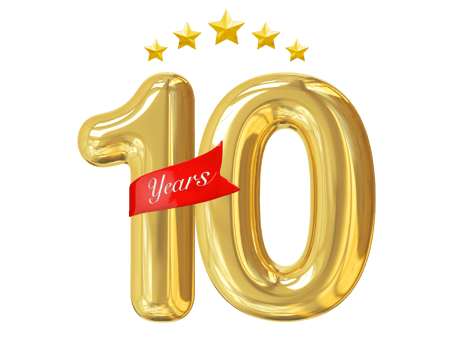 10 Years Anniversary Golden png