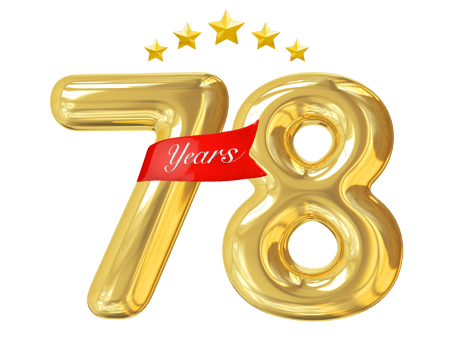 78 Years Anniversary Golden png
