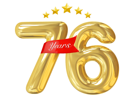 76 Years Anniversary Golden png
