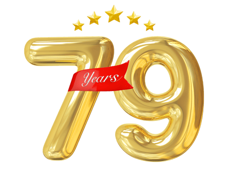 79 Years Anniversary Golden png