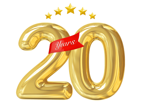 20 Years Anniversary Golden png
