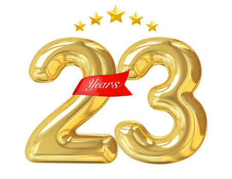 23 Years Anniversary Golden png