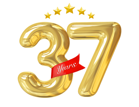 37 Years Anniversary Golden png