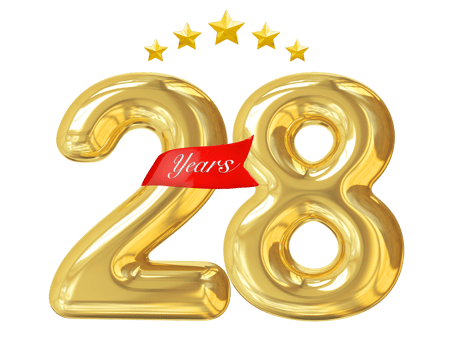 28 Years Anniversary Golden png