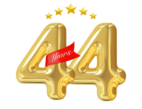44 Years Anniversary Golden png