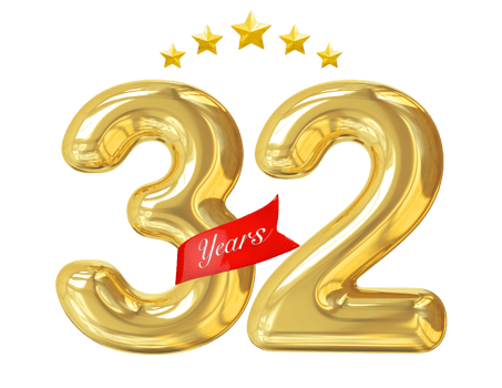 32 Years Anniversary Golden png