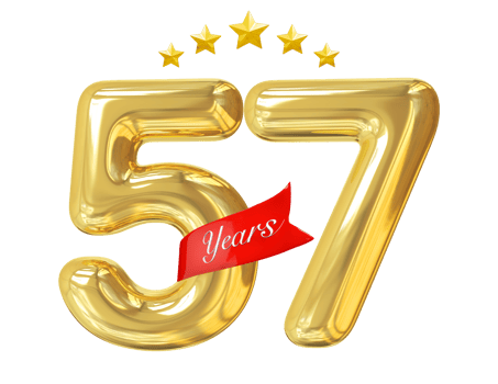 57 Years Anniversary Golden png