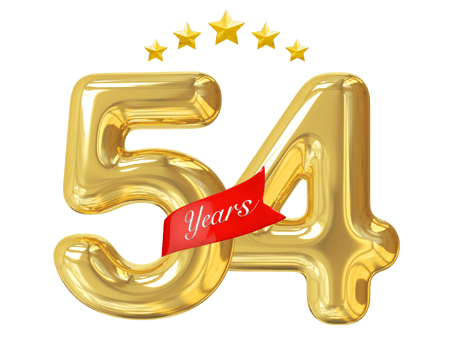 54 Years Anniversary Golden png