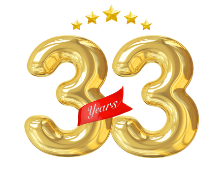 33 Years Anniversary Golden png