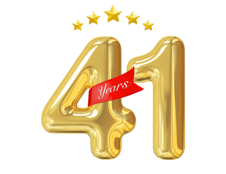 41 Years Anniversary Golden png