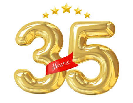 35 Years Anniversary Golden png
