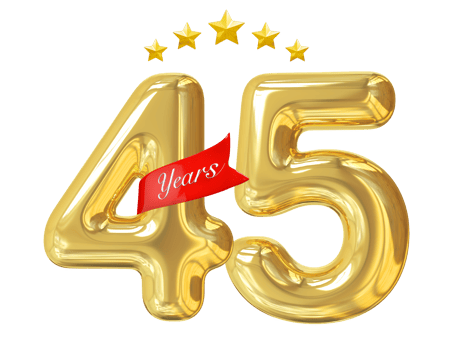 45 Years Anniversary Golden png
