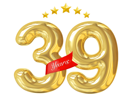 39 Years Anniversary Golden png