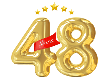 48 Years Anniversary Golden png