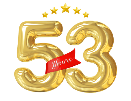 53 Years Anniversary Golden png