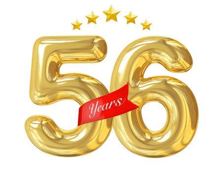 56 Years Anniversary Golden png
