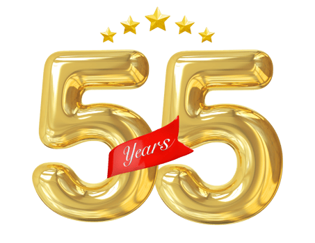 55 Years Anniversary Golden png