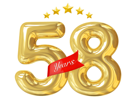 58 years anniversary golden png