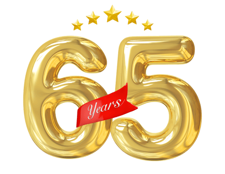 65 years anniversary golden png