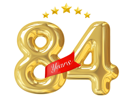 84 years anniversary golden png
