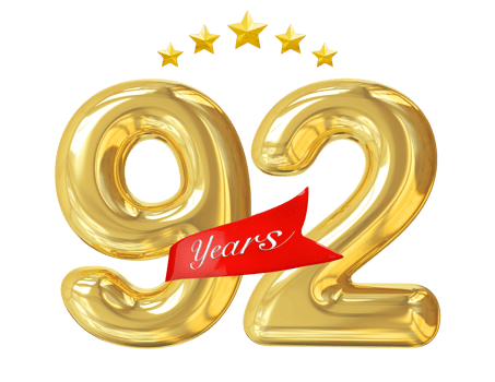 92 years anniversary golden png