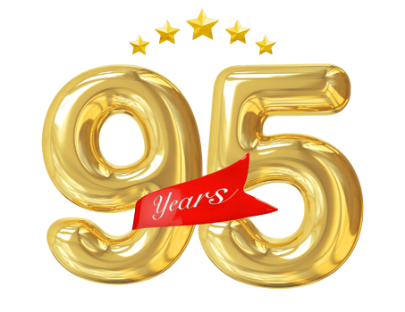 95 years anniversary golden png