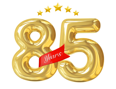 85 years anniversary golden png