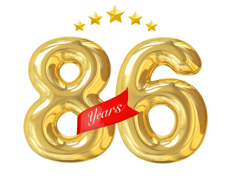 86 years anniversary golden png