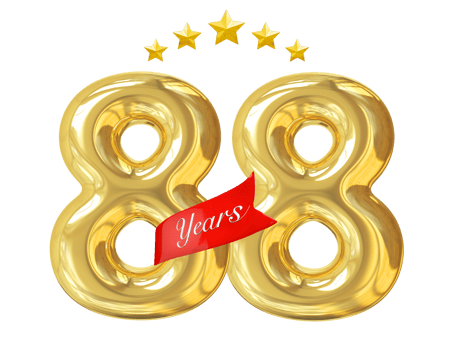88 years anniversary golden png