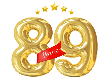 89 years anniversary golden png