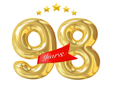 98 years anniversary golden png