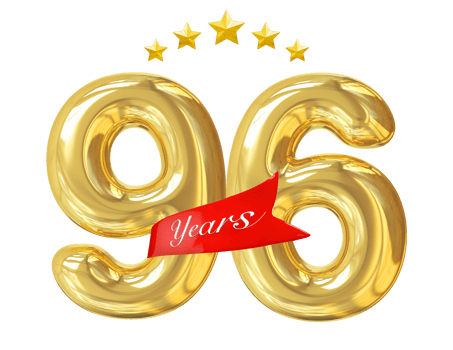 96 years anniversary golden png