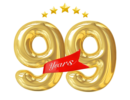 99 years anniversary golden png