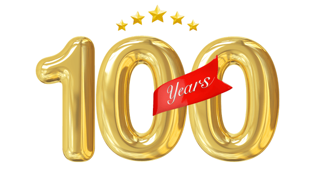 100 years anniversary golden png