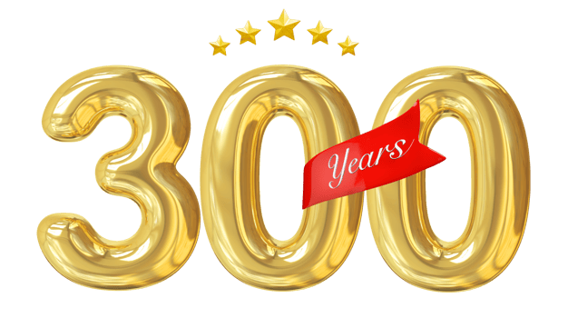 300 years anniversary golden png