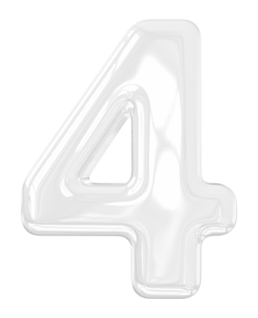 3d silver number 4 png