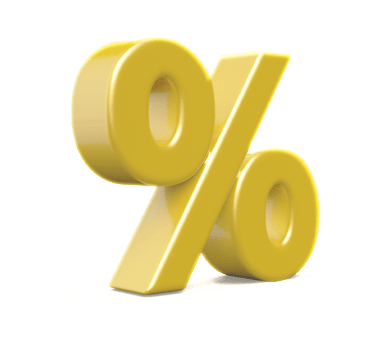 3d gold symbol percent png