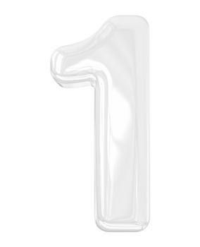 3d silver number 1 png