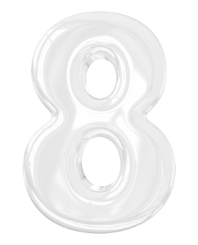 3d silver number 8 png