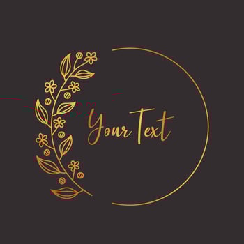 Circle gold luxury laurel wreath flower frame vector decoration