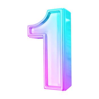 3d number 1 gradient png
