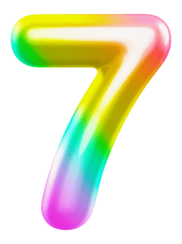 number 7 3d gradient png