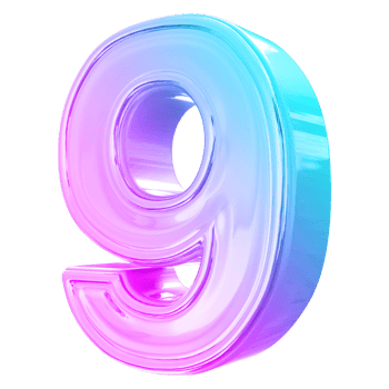 number 9 3d gradient png
