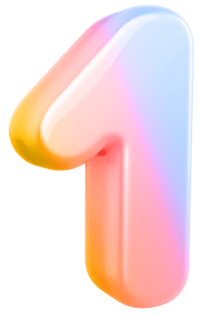 number 1 3d gradient png