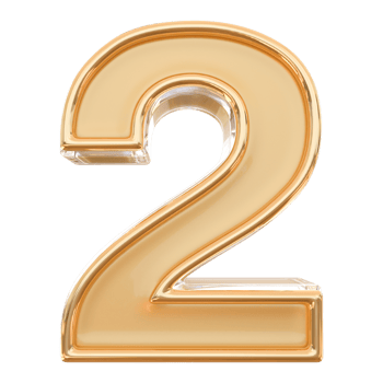 number 2 3d gold png