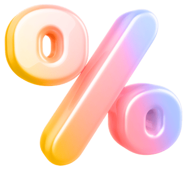 symbol percentage 3d gradient png