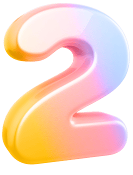 number 2 3d gradient png