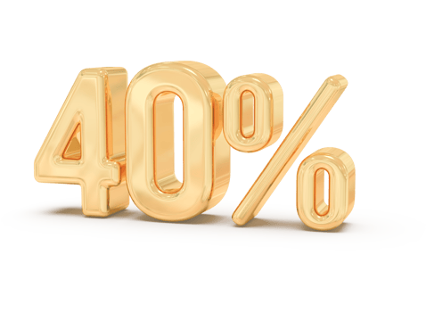 promotion number 40 percent 3d png